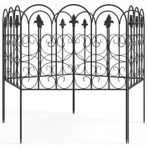 Outsunny Lot de 5 clôtures de jardin décoratives en fil métallique antirouille pour extérieur, noir