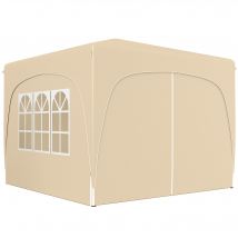 Outsunny Tonnelle Barnum Tente de réception Pliante 3 x 3 x 2,73 m avec fenêtres + Sac de Transport Sable