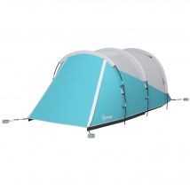 Outsunny Tente de camping familiale 4-5 personnes, tente tunnel imperméable, 2 portes fenêtres, ventilée 4,6 x 2,6 x 1,9 m, bleu