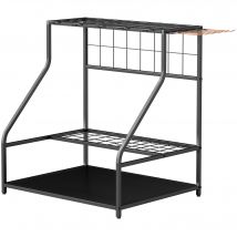 Outsunny Organiseur d'outils de jardin avec crochets porte-outils de garage à 3 niveaux 84 x 53 x 73 cm orange