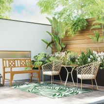 Outsunny Tapis d'extérieur réversible pour balcon terrasse pique-nique plage ou camping PP haute densité 310 g/m² 152 x 243 cm   Aosom France