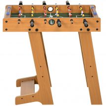 HOMCOM Babyfoot pliable en bois avec 18 joueurs, 2 ballons, 6 tiges et tableau de bord, pour adulte et enfant,  69 x 37 x 70 cm