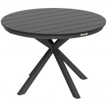 Outsunny Table à manger de jardin ronde Ø 118 cm cadre en aluminium pour balcon, porche, patio, noir