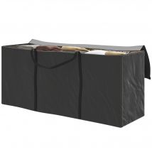Outsunny Sac de rangement pour coussin de jardin housse de coussin d'extérieur tissu Oxford avec poignées 175 x 55 x 75 cm noir