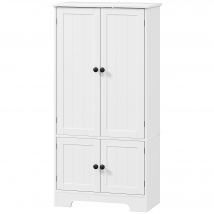 HOMCOM Armoire de cuisine buffet cuisine avec placards et étagères réglables, 58,2 x 30 x 123 cm, blanc