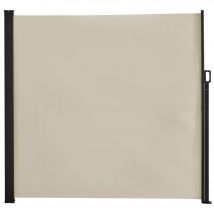 Outsunny Store latéral brise-vue rétractable 350 x 180 cm en aluminium protection solaire pour balcon, jardin, terrasse, beige