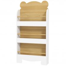 AIYAPLAY Bibliothèque pour enfant, rangement livre enfant 3 niveaux pour salle de jeux, chambre d'enfant, bois naturel