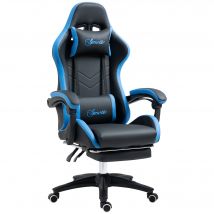 Vinsetto Chaise gaming fauteuil gaming ergonomique avec dossier inclinable à 135° et soutien lombaire, 65 x 65 x 121-129 cm noir