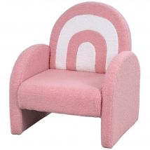 AIYAPLAY Fauteuil enfants canapé pour enfants en forme d'arc-en-ciel, mini canapé en tissu pelucheux pour garçons et filles, rose