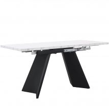 Table extensible, Table à manger extensible, Table extensible carrée pour salon et bureau à domicile, 159x74x77 cm, Blanc＋Noir   Aosom France