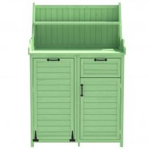 Armoire de jardin en bois avec étagères, 100×45×154 cm, Vert