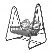 Balancelle de jardin pour 2 personnes, balancelle avec dossier, 141x109x143 cm, Gris foncé