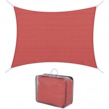 HOMCOM Voile d'ombrage filet d'ombrage rectangulaire 4 x 6 m Toile Solaire taud de Soleil Brique Terracotta