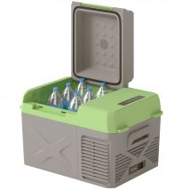 Outsunny Glacière électrique portable 12L, réfrigérateur de voiture portable congélateur et réfrigérateur 12/24V gris