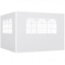 Outsunny Parois Latérales de Rechange Barnum Tonnelle 3 x 3 ou 3 x 6 m 2 Pièces 2 Grandes Fenêtres Blanc