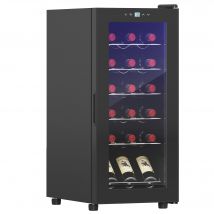 HOMCOM Cave à vin 18 bouteilles 50L haute performance température réglable 5-18° avec lumière LED, noir