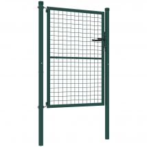 Outsunny Portillon de jardin en acier 97 x 175 cm portail de jardin avec serrure, clés et poignée, vert