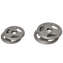 HOMCOM Disques de poids 2,5/2,5/5/5 kg, poids musculation pour 5 cm barres olympiques, disques d'haltères en acier