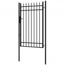 Outsunny Portillon de jardin en acier galvanisé 107 x 204 cm avec serrure, clés et poignée, noir