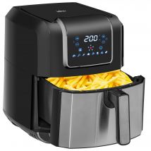 HOMCOM Friteuse sans huile à air chaud 1700W 6,5L avec affichage numérique, 8 Programmes, température réglable, minuterie et panier antiadhésif noir