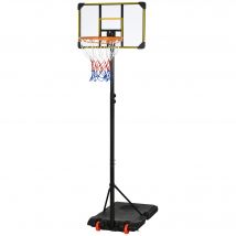 SPORTNOW Höhenverstellbarer Basketballkorb für Erwachsene, Outdoor Basket, Höhe 2,1-2,4 m mit Rädern und befüllbarer Basis, Gelb   Aosom
