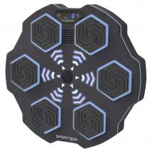 SPORTNOW Music Boxing Machine, elektronische Bluetooth Boxmaschine mit Musik, 9 Geschwindigkeit 3 Modi, Wandmontiertes Smart Boxziel mit LED-Leuchten, für Erwachsene, Heimübungen, Schwarz   Aosom