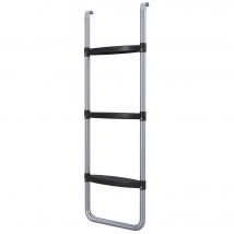 SPORTNOW Trampolinleiter mit 3 oder 2 Stufen, breite horizontale Trittstufen, Universalhaken, 120 kg Tragfähigkeit, 97 x 32 cm Silber   Aosom