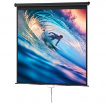 HOMCOM Écran de projection TV et Home Cinema de 99 Pouces vidéo projecteur 1:1 4K HD, 178L x 178H cm