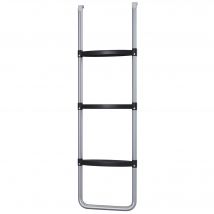 SPORTNOW Trampolinleiter mit 3 oder 2 Stufen horizontale breite Tritte, universeller Haken, Tragfähigkeit 120 kg, 110 x 32 cm Silber   Aosom