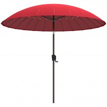 Outsunny Parasol inclinable rond avec manivelle aluminium fibre de verre polyester diamètre 2,6 m coloris rouge Aosom France