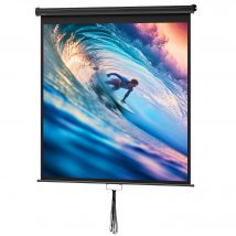 HOMCOM Écran de projection TV et Home Cinema de 85 Pouces vidéo projecteur 1:1 4K HD, 146L x 146H cm