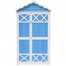 Abri de jardin en bois, Cabane de jardin pour meubles d'extérieur, design résistant aux intempéries avec renforts en forme de X, 93x45x179 cm, Bleu