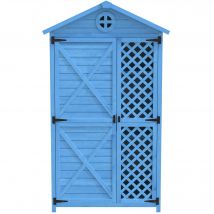 Abri de jardin en bois, Cabane de jardin résistant aux intempéries, avec une construction en bois robuste, 90x56,5x175,3 cm, Bleu   Aosom France