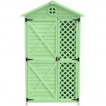 Abri de jardin en bois, Cabane de jardin résistant aux intempéries, avec une construction en bois robuste, 90×56,5×175,3 cm, Vert   Aosom France