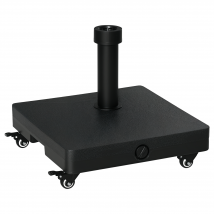 Outsunny Pied de parasol base de lestage parasol carré 4 roulettes dim. 45L x 45l x 39H cm HDPE noir