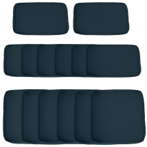 Outsunny Lot de 14 Housses de Rechange Coussins Salon de Jardin - 6 Housses Coussin d'assise, 8 Housses Coussin Dossier Bleu   Aosom France
