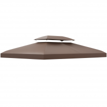 Outsunny Toile de Rechange pour Pavillon Tonnelle Tente Polyester Haute Densité Imperméabilisé 180 g/m² 3 x 4 m Chocolat aosom france