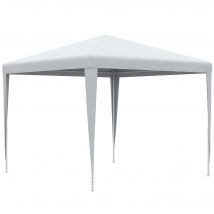 Outsunny Tonnelle Barnum de Jardin dim. 2,7L x 2,7l x 2,54H m métal époxy Toile PE Haute densité Blanc   Aosom France