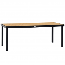 Outsunny Table de jardin rectangulaire pour 8 personnes en aluminium table de salle à manger extétieur plateau PE à lattes   Aosom France