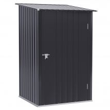 Outsunny Cabane de jardin en Acier Abri pour jardin Abri de jardin metal Ondulé Anthracite avec Porte Verrouillable 1x1,03x1,6m   Aosom France