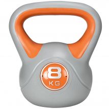 SPORTNOW Kettlebell 8 kg, haltère avec poignée ergonomique, haltère à boule, musculation, entraînement, 20 x 14 x 24 cm, orange