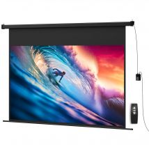 HOMCOM Écran vidéoprojecteur 100 Pouces, 16:9 4K HD montage mural ou plafond, panneau de commande et télécommande