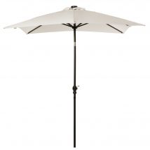 Outsunny Parasol de jardin parasol droit 3 x 2 m lumineux rectangulaire inclinable parasol LED solaire acier polyester crème