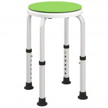 HOMCOM Tabouret de douche siège de douche antidérapant tabouret de bain hauteur réglable pivotant à 360° en aluminium