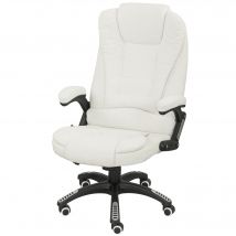 Vinsetto Fauteuil de bureau ergonomique avec fonction de massage, 68 x 72 x 110–120 cm, Blanc crème