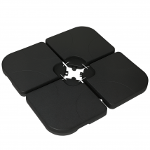 Outsunny Lot de 4 dalles de parasol Poids de lestage carré pour parasols déportés pieds croix dim. chaque dalle Noir   Aosom France