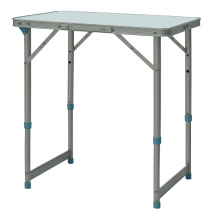 Outsunny Table de camping pliable portable  hauteur réglable  table reception pique-nique buffet  aluminium MDF  60 x 45 x 64 cm  blanc