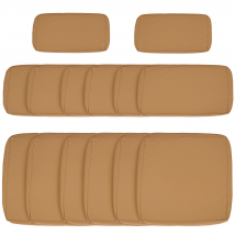 Outsunny Lot de 14 Housses de Rechange Coussins Salon de Jardin - 6 Housses Coussin d'assise, 8 Housses Coussin Dossier Marron    Aosom France