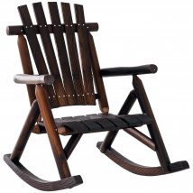 Outsunny Fauteuil à bascule de jardin Adirondack accoudoirs dossier assise à lattes usage intérieur extérieur 97L x 71l x 100H cm bois de sapin