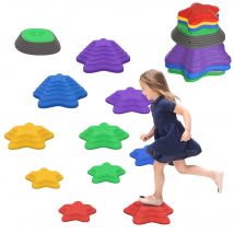 ZONEKIZ Flusssteine, Balance-Trittsteine-Spiel für Kinder, Stapelsteine, rutschfest, bis 80 kg   Aosom.de